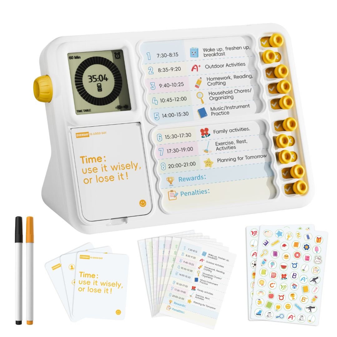 BeaverLAB TaskTimer D1 visual routine timer with reusable task cards and physical check-in controls